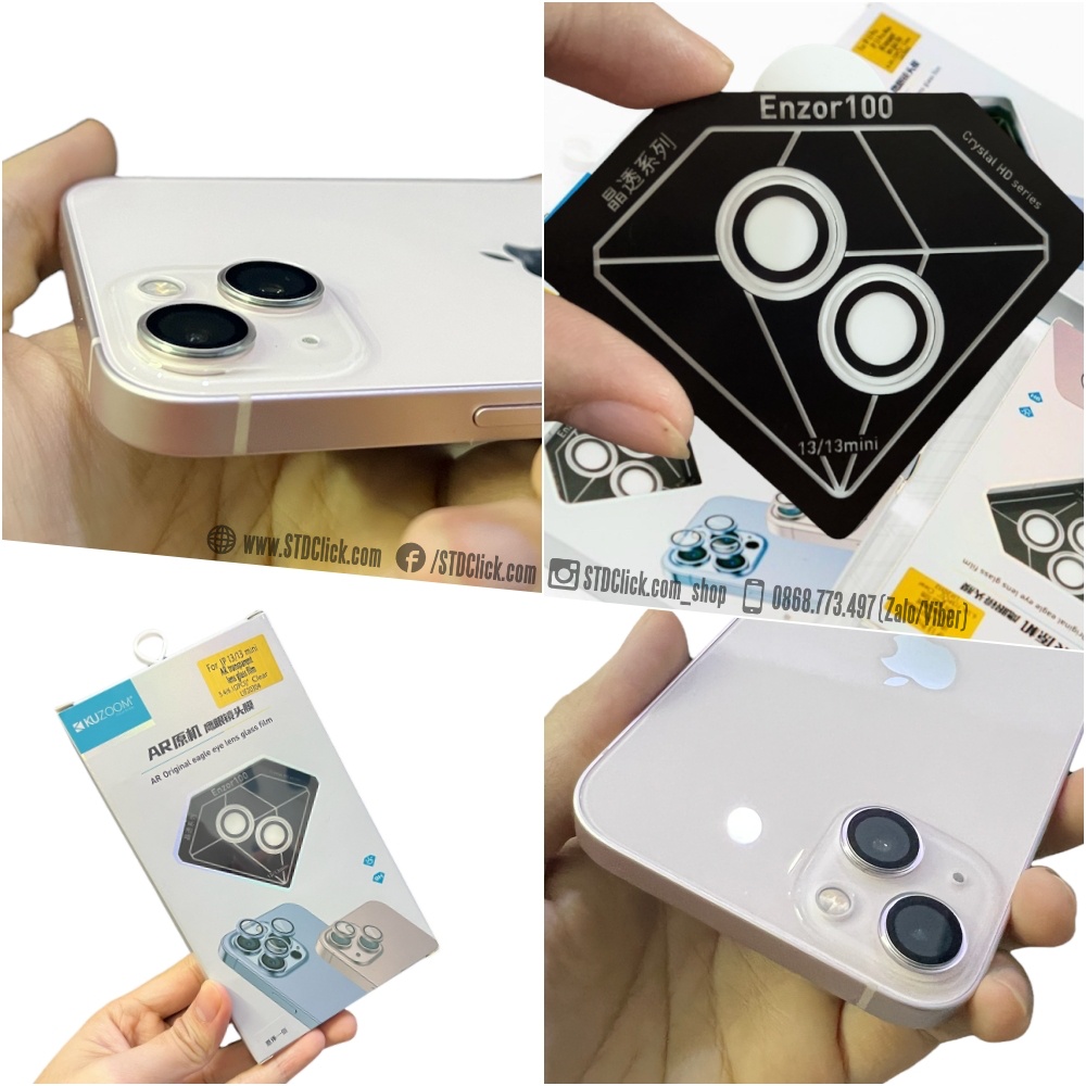 KÍNH CAMERA IPHONE 13 PRO MAX - 13 PRO - 13 - 13 MINI - 12 PRO MAX - 12 SERI - 11 PRO MAX - 11 SERI KUZOOM AR CHÍNH HÃNG