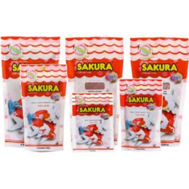 Combo 5 hủ thức ăn sakura 3 màu 100g