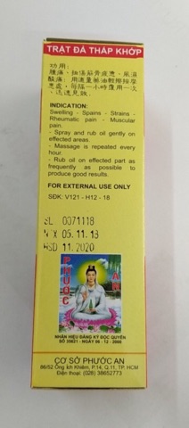 DẦU PHONG THẤP TRẬT ĐẢ PHƯỚC AN CHAI 150ml