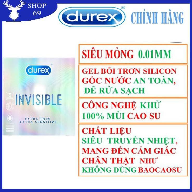 (Che tên) COMBO Durex Kingtex Hộp 12 Cái+Durex Pleasuremax Hộp 12 Cái+Durex Invisible Hộp 3 Cái