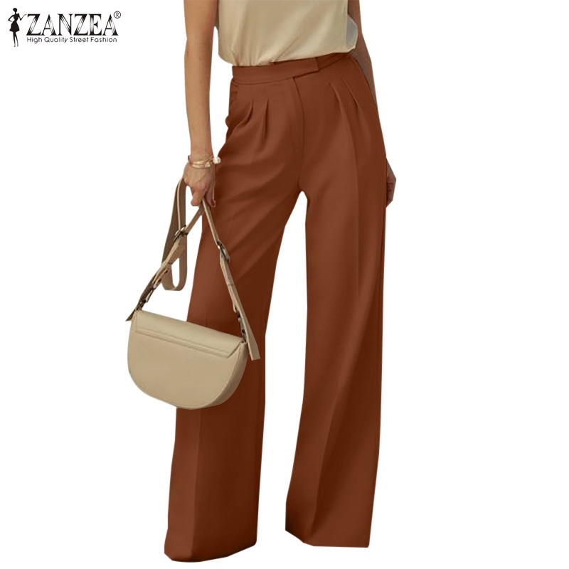 Quần dài ZANZEA ống rộng thời trang nữ tính