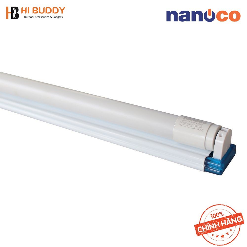 Bộ Máng Đèn LED Dạng Tuýp T8 NANOCO Loại Đơn 18W – 220V, Ánh Sáng Vàng/ Trắng. Hàng Chính Hãng – HIBUDDY