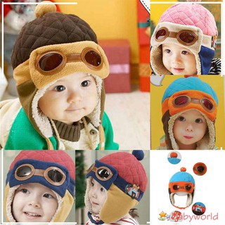 Babyworld1 Bé Trai Bé Gái Trẻ Sơ Sinh Mùa Đông Mũ Ấm Phi Công