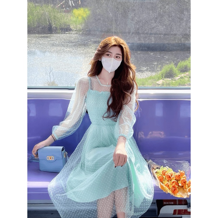 (Free ship) Hàng Quảng Châu Cực HOT--- Mẫu Đầm Lưới Tay Dài Diện Là Xinh Như Các Tỷ Trung Quốc UP ( Có Video ) HHP Fashi