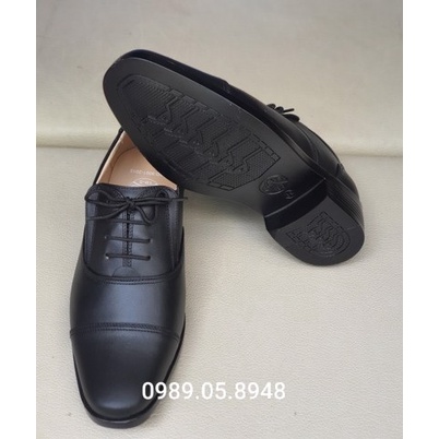 Giày da nam công sở, giày tây da bò thật lịch lãm màu đen Mã PN08