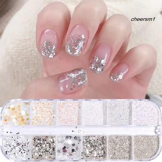 [Hàng mới về] Hộp kim tuyến lấp lánh trang trí móng tay thủ công 