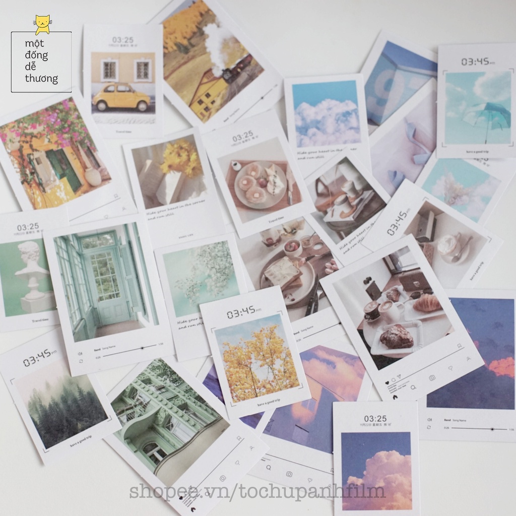 Túi 60 chiếc sticker ảnh phong cảnh nhiều chủ đề