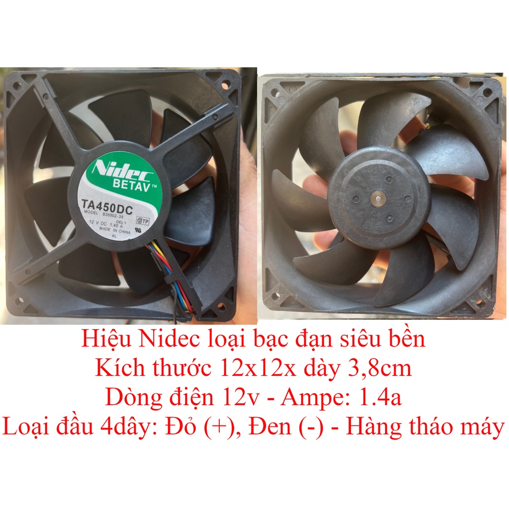 Fan quạt 12cm VUÔNG siêu mạnh tản nhiệt máy tính dòng 12v, hàng tháo máy Server, VUI LÒNG XEM KỸ HÌNH ẢNH VÀ MÔ TẢ