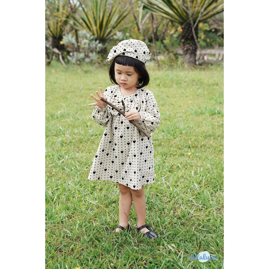 Đầm nhung cotton ivy dress lalalune cho bé từ 2-7 tuổi