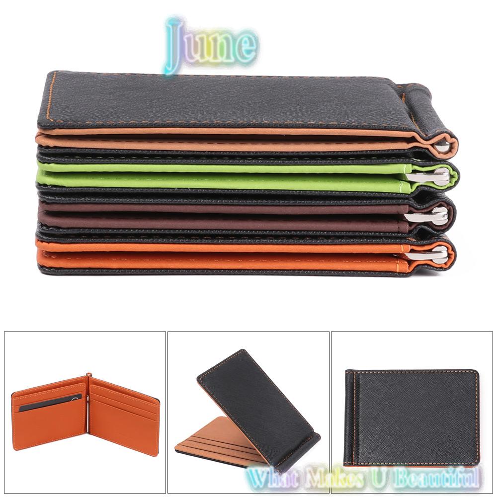 Ví Da Pu Mỏng Đựng Thẻ / Tiền Nhiều Màu Thời Trang Cho Nam