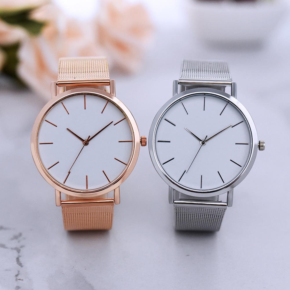 Đồng Hồ Analog Máy Quartz Mặt Tròn Với Dây Đeo Hợp Kim