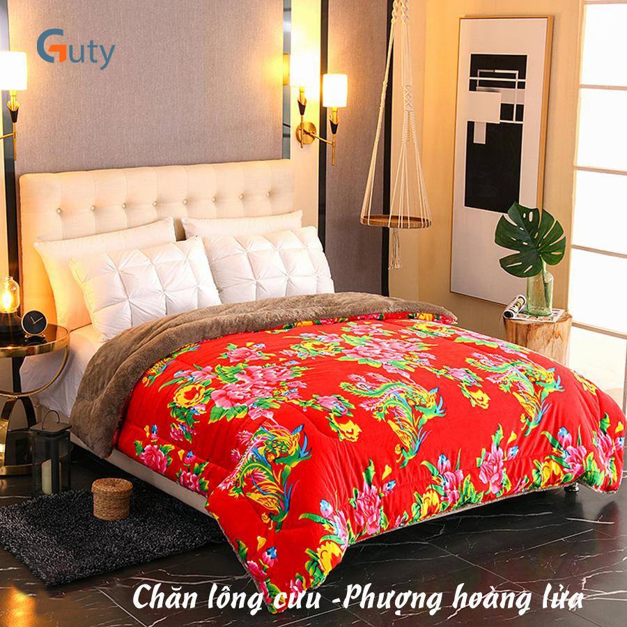 Chăn lông cừu con công thời bao cấp thời xưa siêu nhẹ - chăn con công Nanara