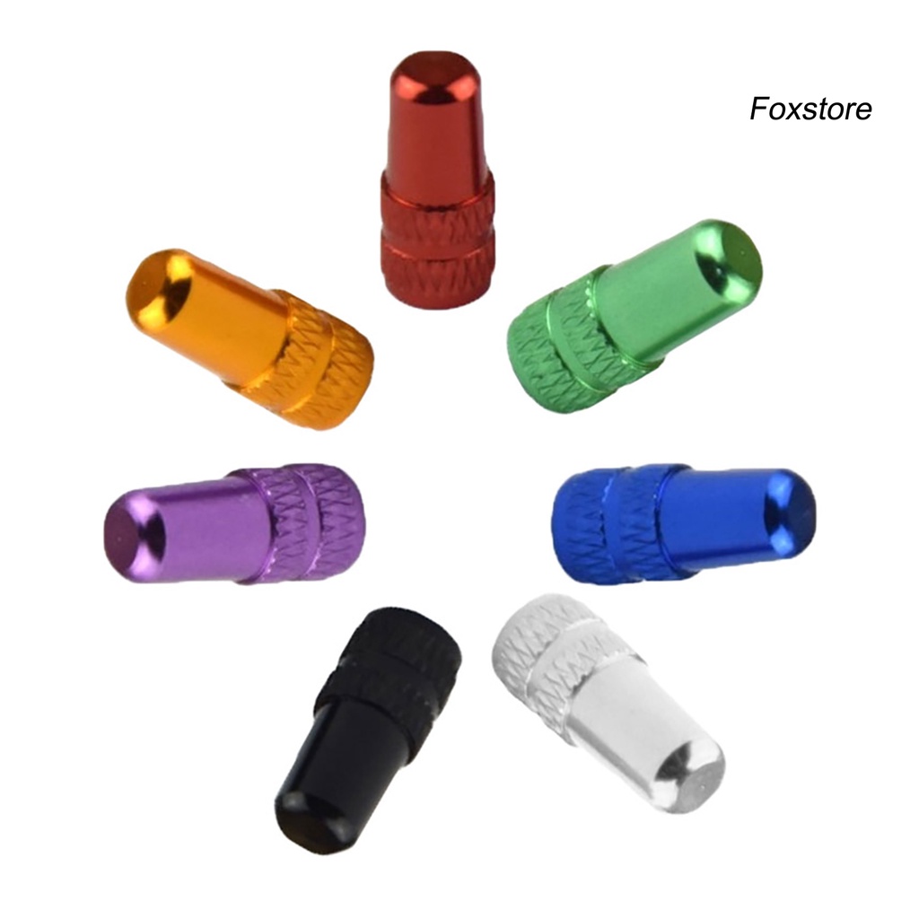 【FS】4 Pcs Valve Caps Practical Wear Resistant Aluminum Alloy Anodized Bike Tire Caps for Bicycle