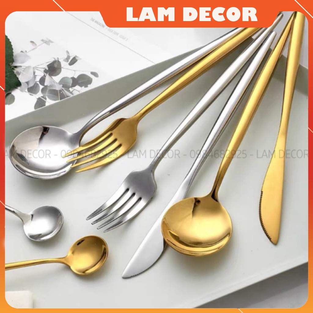 Set thìa dĩa đũa bằng inox để chụp ảnh hoặc ăn được