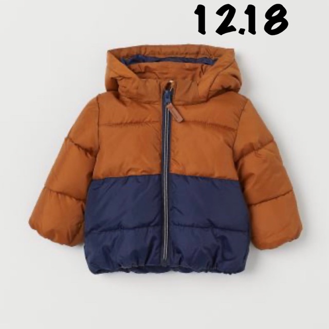 Áo phao kẻ nâu xanh than size 9/12 HM săn sale