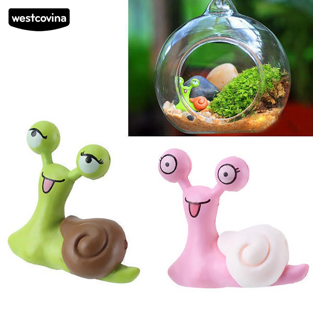 Bộ 2 Mô Hình Ốc Sên Mini Trang Trí Sân Vườn