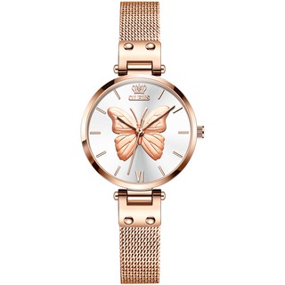Đồng Hồ Đeo Tay Nữ OLEVS 6891 Trang Trí Mặt Hình Bươm Bướm Chống Nước Tốt