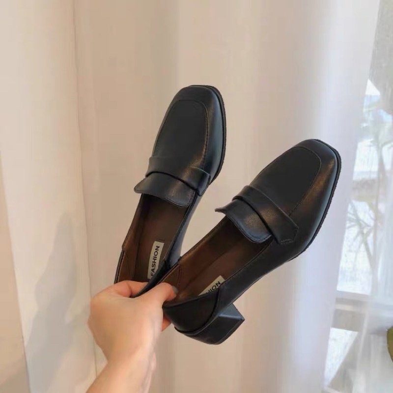 Giầy loadfer da lỳ kiểu dáng basic cao gót