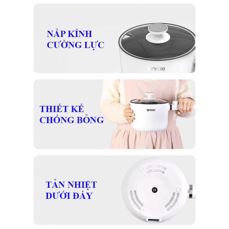 AS2 QZQ Nồi lẩu điện nồi hấp điện mini chống dính ca nấu mỳ đa năng, nồi lẩu, luộc trứng, luộc rau, đun nước siêu tốc 13