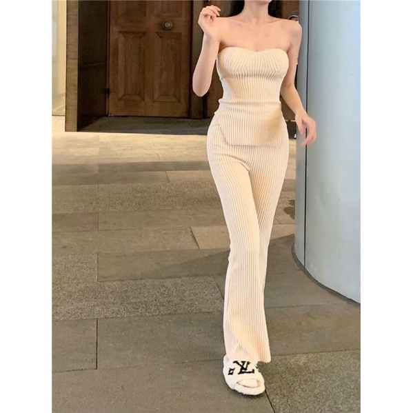 ÁO CÚP THUN GÂN + QUẦN LOE