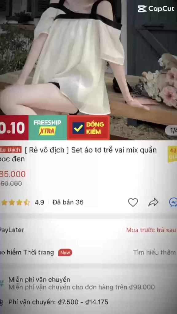 [ Rẻ vô địch ] Set áo tơ trễ vai mix quần sooc đen | BigBuy360 - bigbuy360.vn