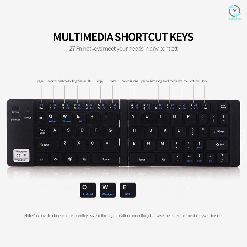Bàn Phím Không Dây Mini 66 Phím Gấp Gọn M Gk228 Màu Vàng Hồng Cho Điện Thoại / Máy Tính Bảng / Laptop
