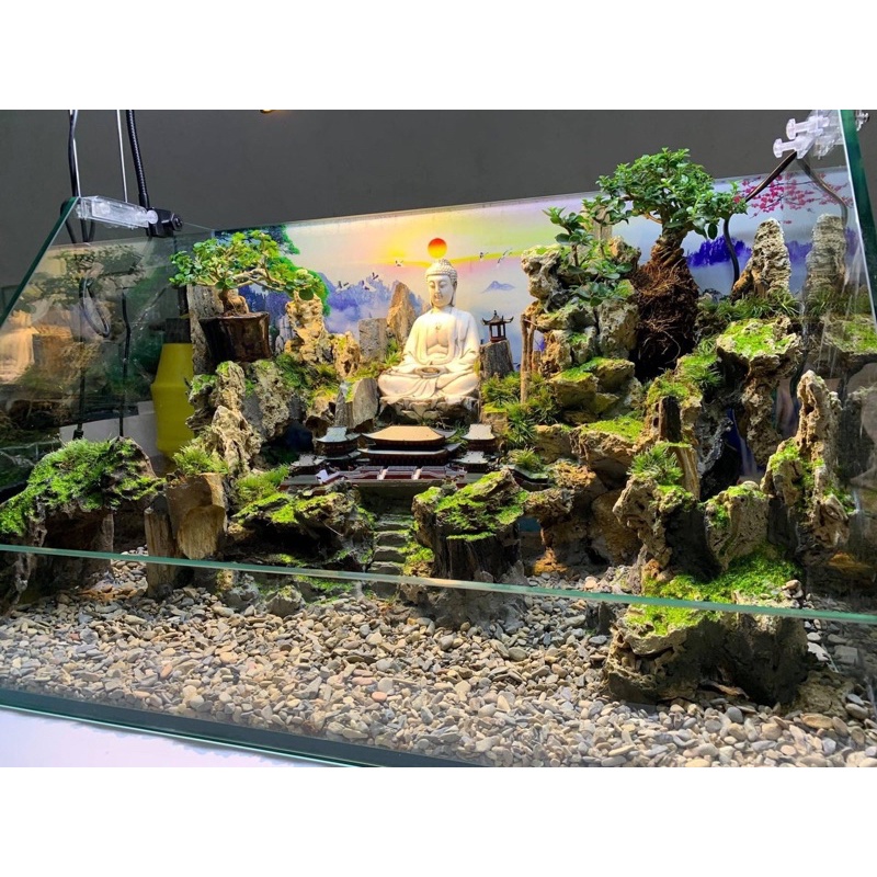 Tranh 3D - phông nền dán hồ cá, bể thuỷ sinh siêu đẹp và nét, có keo sẵn trên bề mặt, có thể in theo kích thước yêu cầu