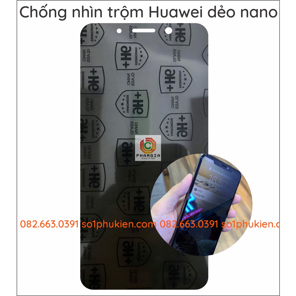 Dán cường lực chống nhìn trộm Huawei y7 y7 pro y7 prime y6 prime y9 y9 pro y9 prime y9s,2017,2018,2019 dẻo nano