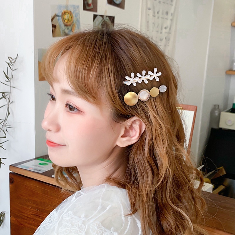 Kẹp Tóc Đính Đá Và Ngọc Trai Nhân Tạo Phong Cách Retro Thời Trang