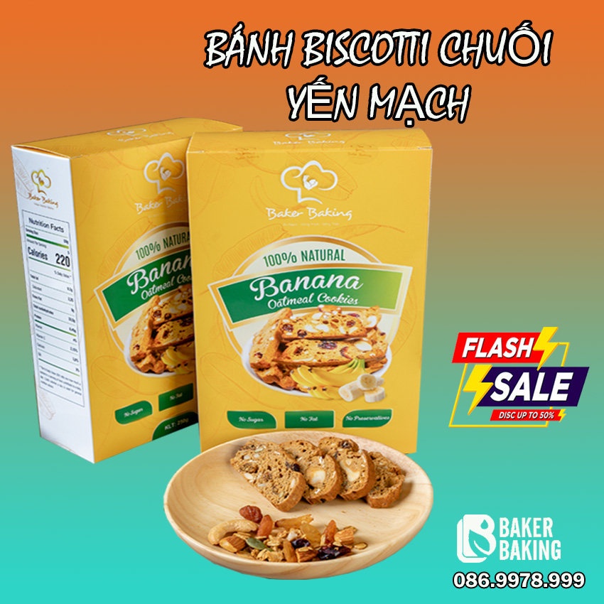 Bánh Ăn Kiêng❤SALE❤Bánh chuối yến mạch giảm cân không đường  phù cho người ăn healthy/eatclean/das KL:500g