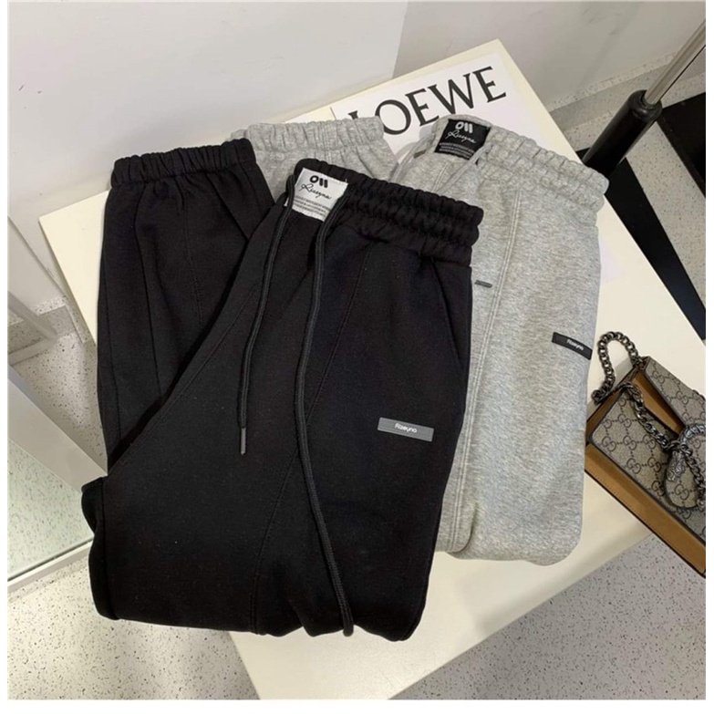Quần jogger logo thêu chốt gấu taobao siêu dày mịn (annstore)