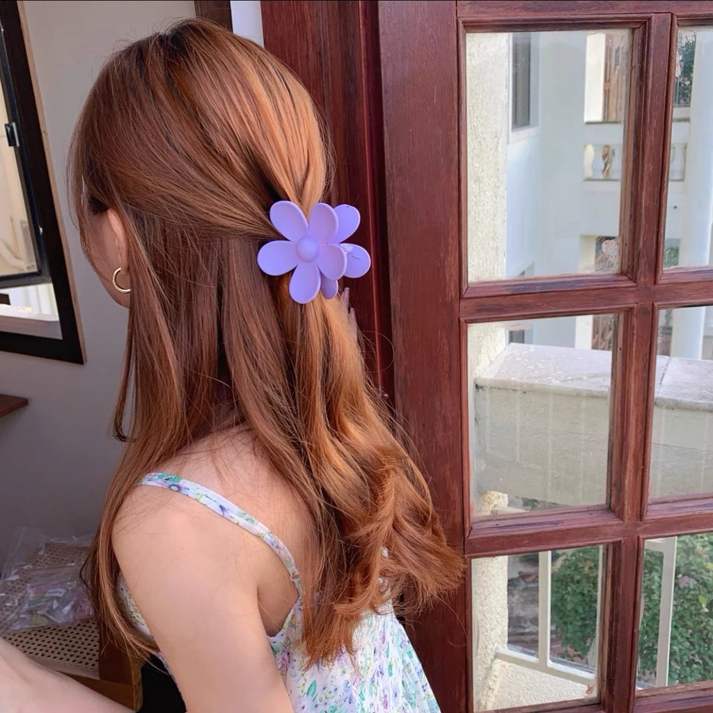 [Mới] Kẹp Tóc Móng Vuốt Hoa Năm Cánh Màu Kẹo Ngọt Ngào Phong Cách Hàn Quốc Đơn Giản Cho Nữ