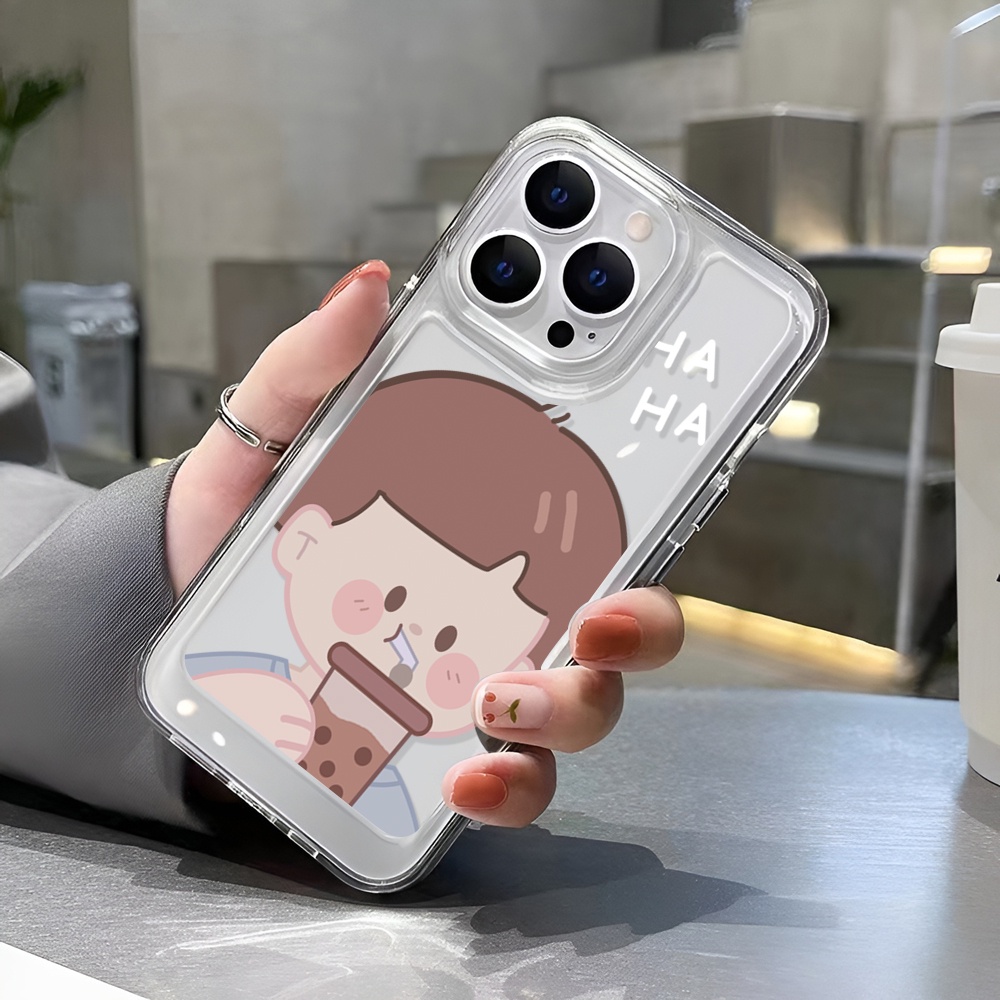 Ốp Điện Thoại Trong Suốt Hình Trà Sữa Cho iphone 14ProMax 14Plus 13 11 12 7Plus X XR XS Max 8 7
