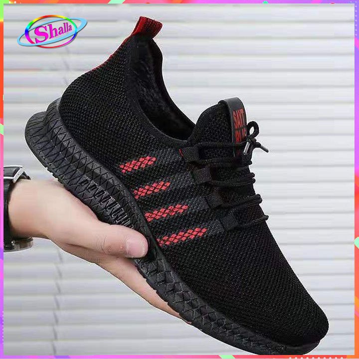 Giày Sneaker Nam lưới sườn đỏ phù hợp để đi chơi - đi học - du lịch SD45 Shalla