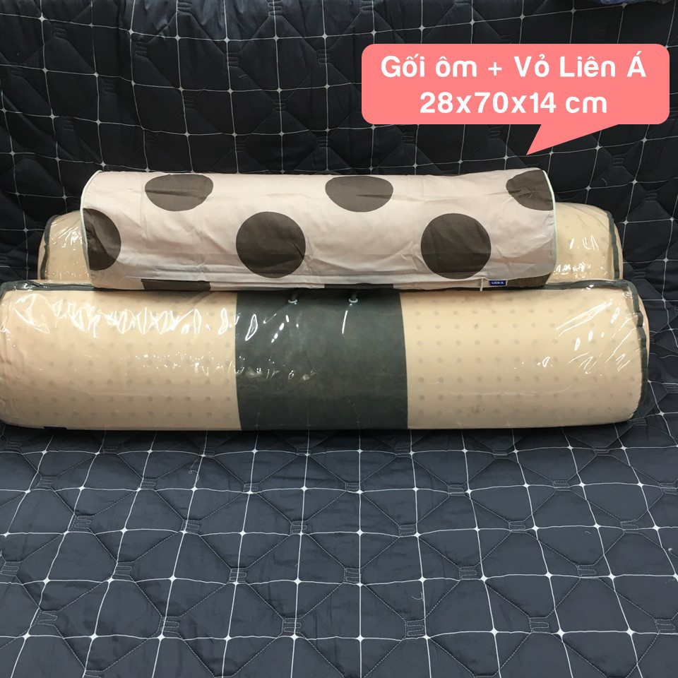 Gối ôm cao su Bolster Liên Á + áo gối (nhiều kích thước) - 100% CHÍNH HÃNG