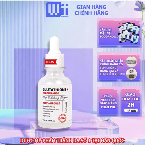 SERUM DƯỠNG TRẮNG ANGEL'S LIQUID GLUTATHIONE + 5% NIACINAMIDE 7DAY WHITENING PROGRAM 700V-AMPOULE 30ML