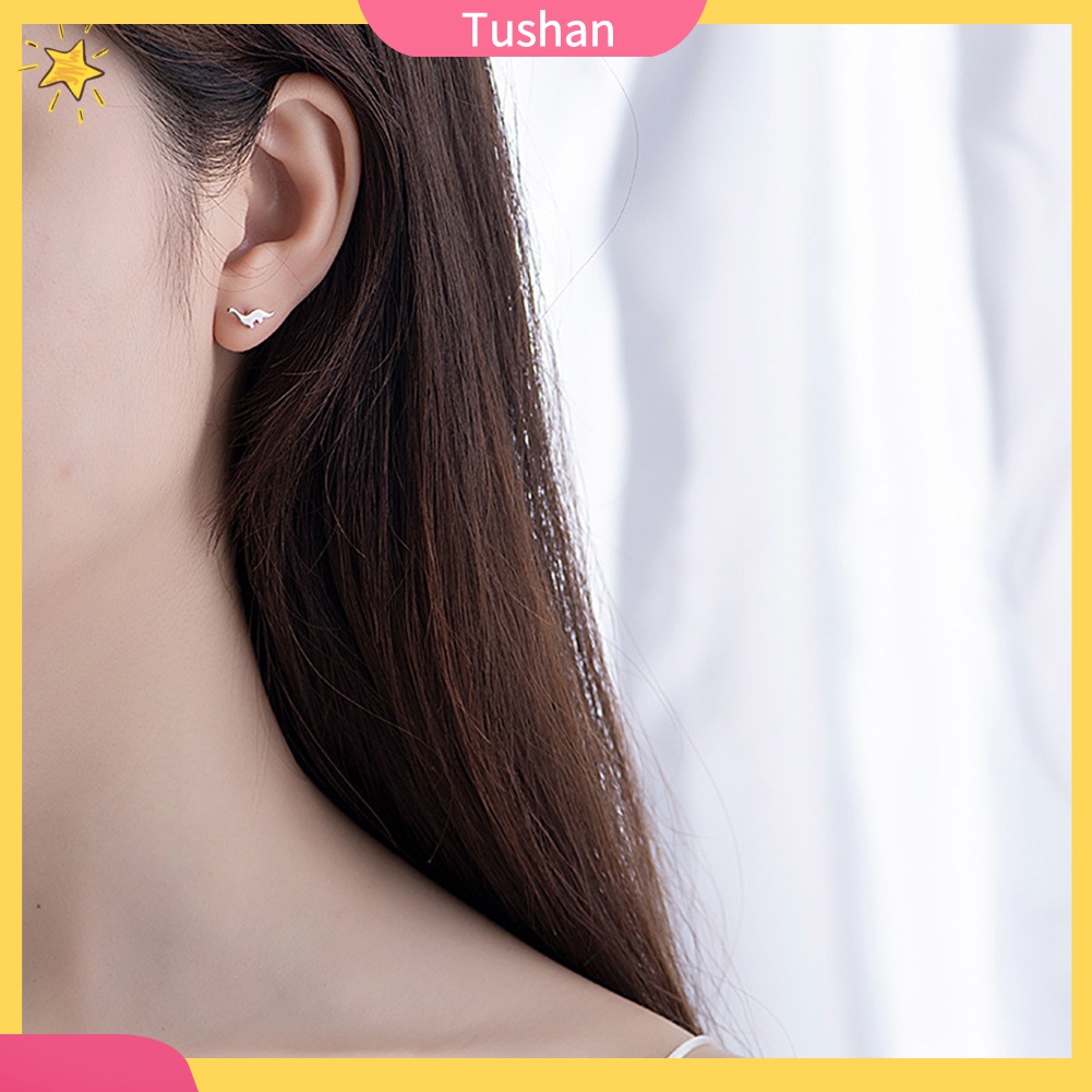 TUSH Cute Women Mini Dinosaur Animal Ear Stud Earrings Piercing Jewelry Xmas Gift