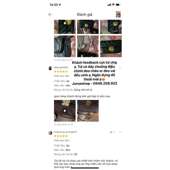 Túi đeo chéo nữ Q/chau size 19cm siêu xinh