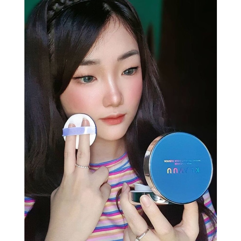 Phấn nước Klavuu Cushion màu xám dành cho da dầu , màu xanh dành cho da khô SPF 50 PA+++