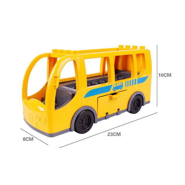Đồ chơi lắp ghép GOROCK mô hình xe buýt trường học Duplo Diy