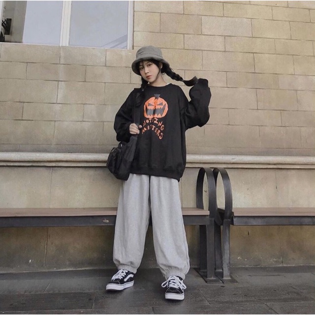 Quần jogger nữ bo gấu chất nỉ - Quần nỉ bo chun dáng rộng phong cách Ullzang (Video thật/ | BigBuy360 - bigbuy360.vn