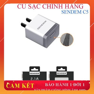 Củ sạc Sendem C5 chính hãng, bảo hành 1 năm, 1 đổi 1, sạc nhanh, an toàn - Phụ kiện hàng đầu