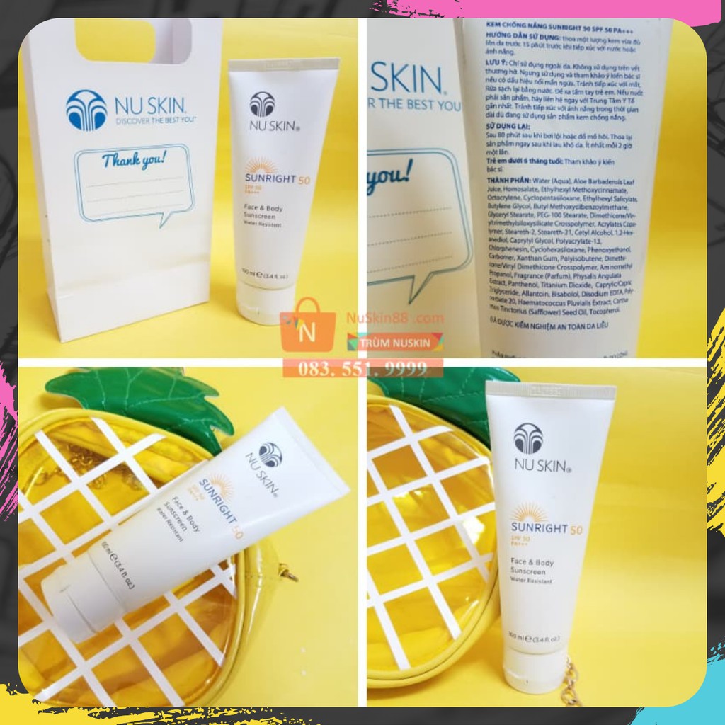 [ CHÍNH HÃNG 100% ] [INBOX NHẬN GIÁ SỈ] Kem chống nắng SUNRIGHT SPF50 Nuskin NuSkin 88