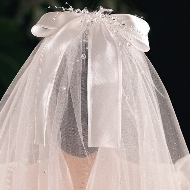 Mạng Che Mặt 2 Tầng Vải Tuyn Lấp Lánh Trang Trí Đám Cưới