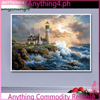 Bộ Tranh Đính Đá Nhân Tạo Tự Làm Hình Ngọn Hải Đăng Tuyệt Dẹp Đầy Đủ Dụng Cụ