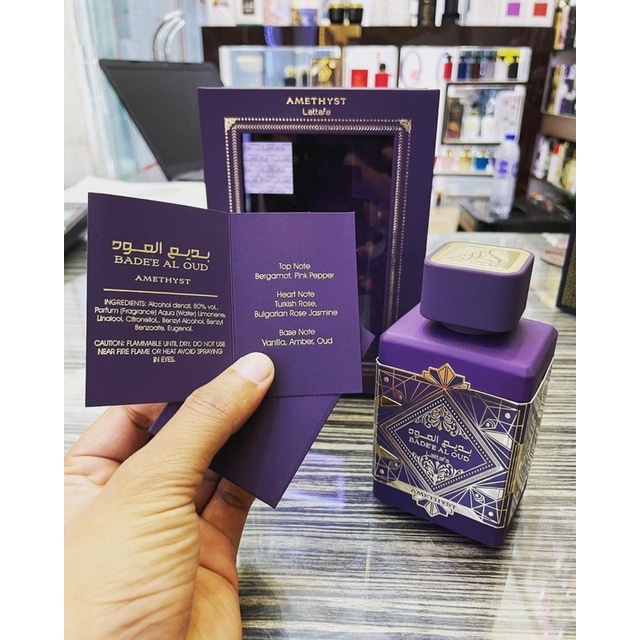 Lattafa Amethyst Badee_Nước hoa Lattafa Amethyst Bade’e 100ml tông Vanilla - hổ phách hoa hồng Bulgary và hoa nhài