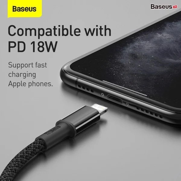 Cáp Sạc Nhanh Baseus PD 20W Cho iPhone 12 Pro Max 11 Xs X USB Type-C, Dây Dữ Liệu Cho Điện Thoại iPad Air 2020