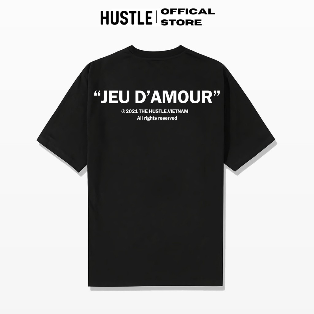 Áo thun tay lỡ Hustle phông unisex nam nữ Cotton 100% 4 chiều cao cấp Jeu D'Amour Hustle TM