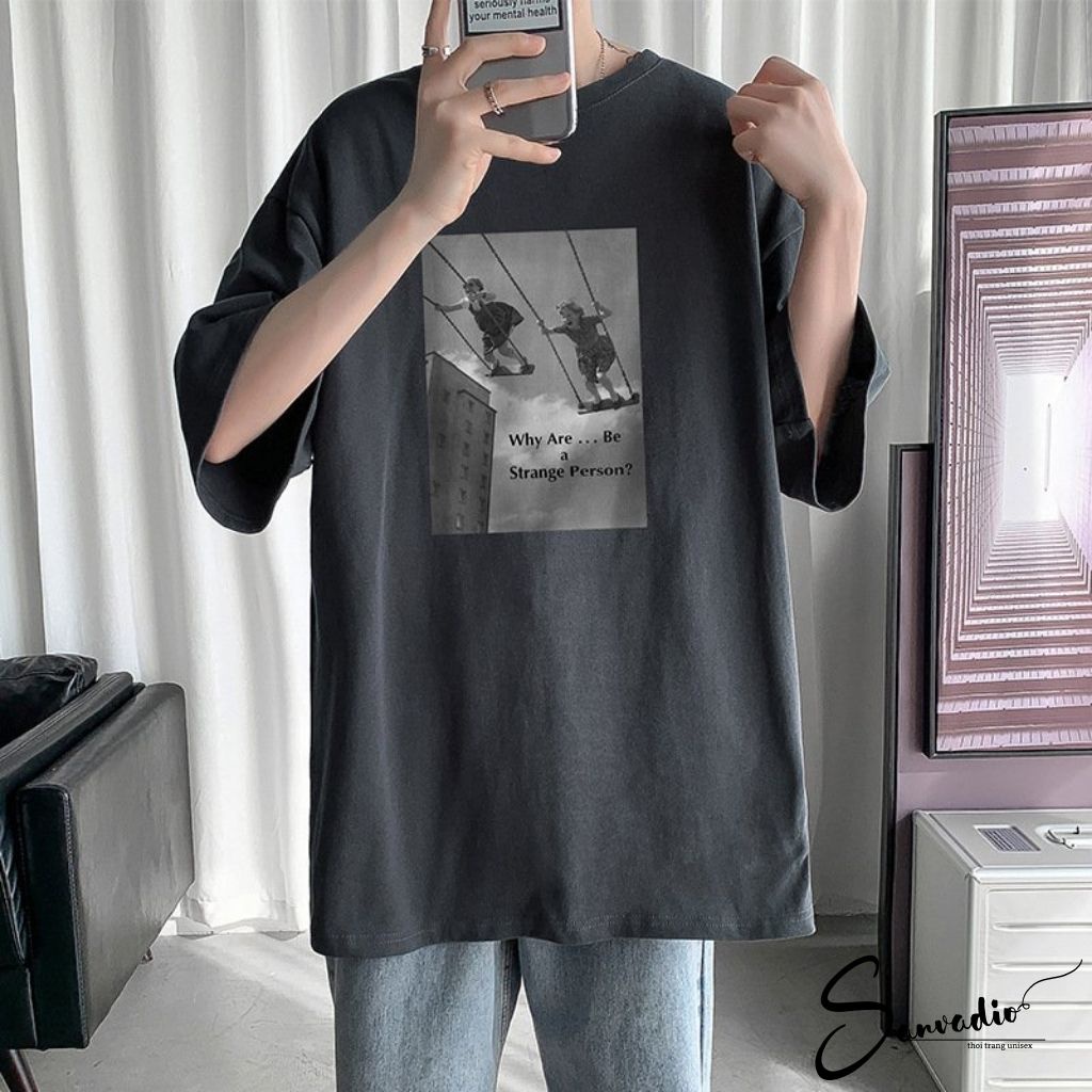 Áo Thun Tay Lỡ SANVADIO áo thun nam form rộng UNISEX áo phông tay lỡ cao cấp thời trang Hàn Quốc