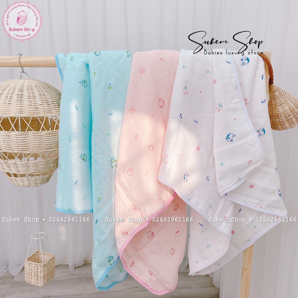 Set 2 Khăn Tắm Trẻ Em Cao Cấp 6 Lớp Mipbi 80x80cm sợi tre 70% cotton 30% đa năng tắm, quấn , ủ